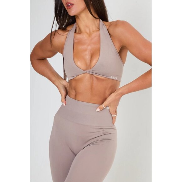 SEFI Timeless Halter Bra in Taupe Gray - Picture 1 of 4
